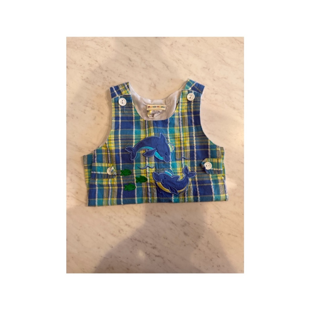 Vibrant BabyTogs Blue and Green Bodysuit One Piece